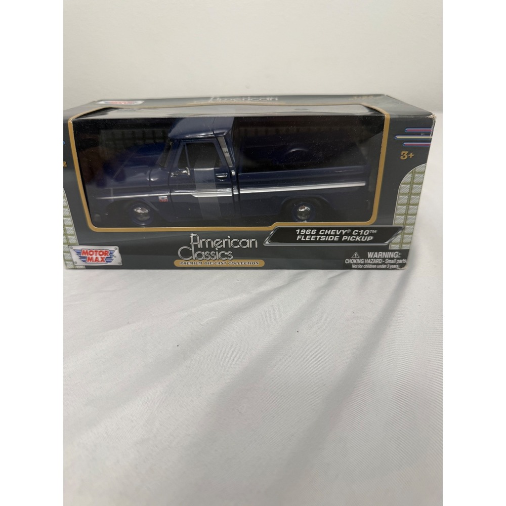 Motor Max 1966 Chevy C10 Fleetside Pickup 1:24 Diecast American Classics Blue
